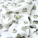 Cotton Jersey vakantiehuisjes Groen