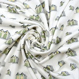 Cotton Jersey vakantiehuisjes Groen