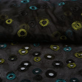Organza Gestickte Kreise Schwarz grün blau