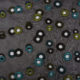 Organza Gestickte Kreise Schwarz grün blau