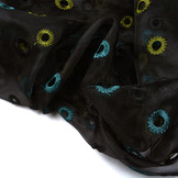 Organza Geborduurde Cirkels Zwart Groen Blauw