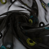 Organza Gestickte Kreise Schwarz grün blau