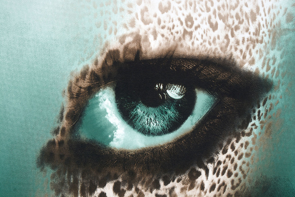 Panel Lycra Crepe Trico Panther print Eye Ido