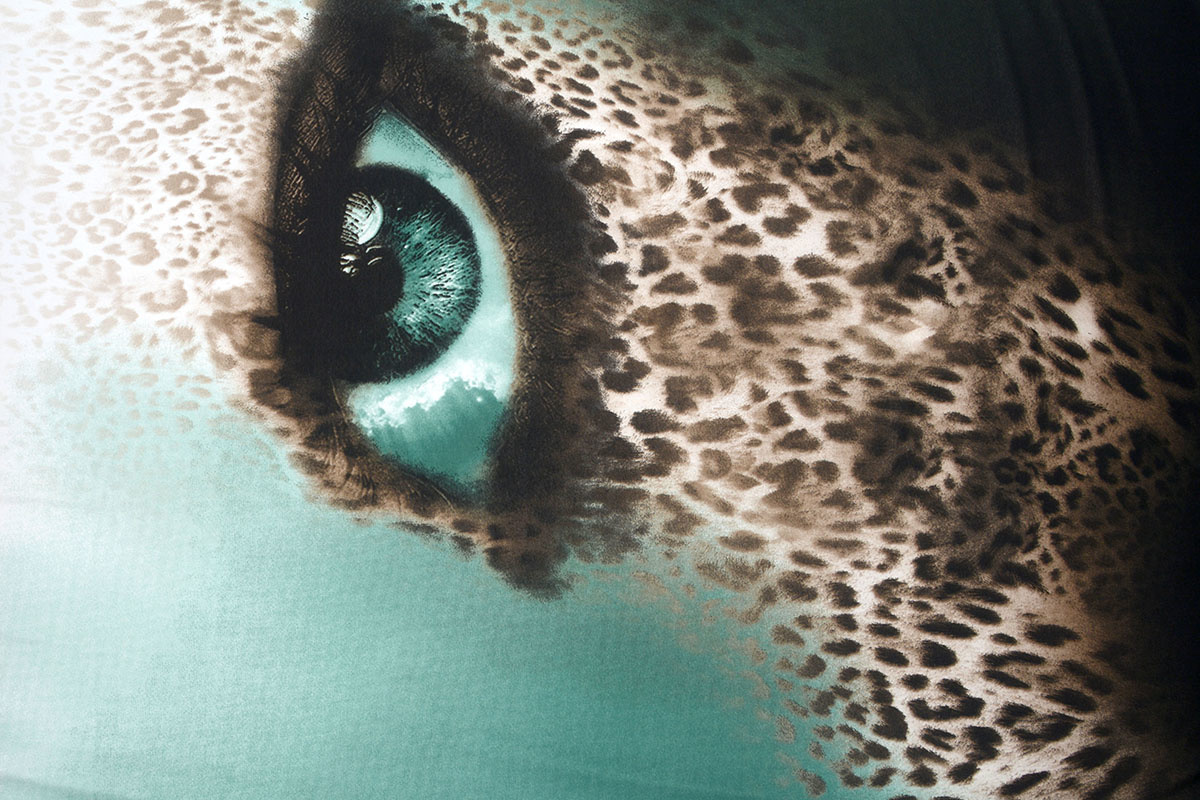 Panel Lycra Crepe Trico Panther print Eye Ido