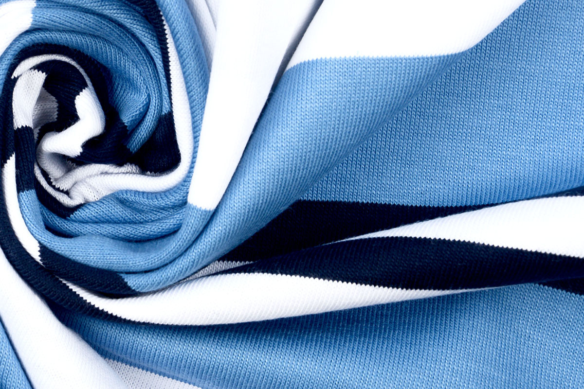 Cotton Jersey Rami Striped Blue