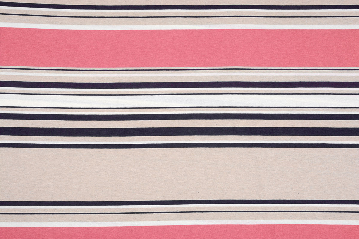 Viscose Jersey Strepen Koraal Roze