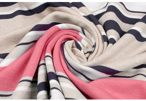 Viscose Jersey Stripes Coral Pink