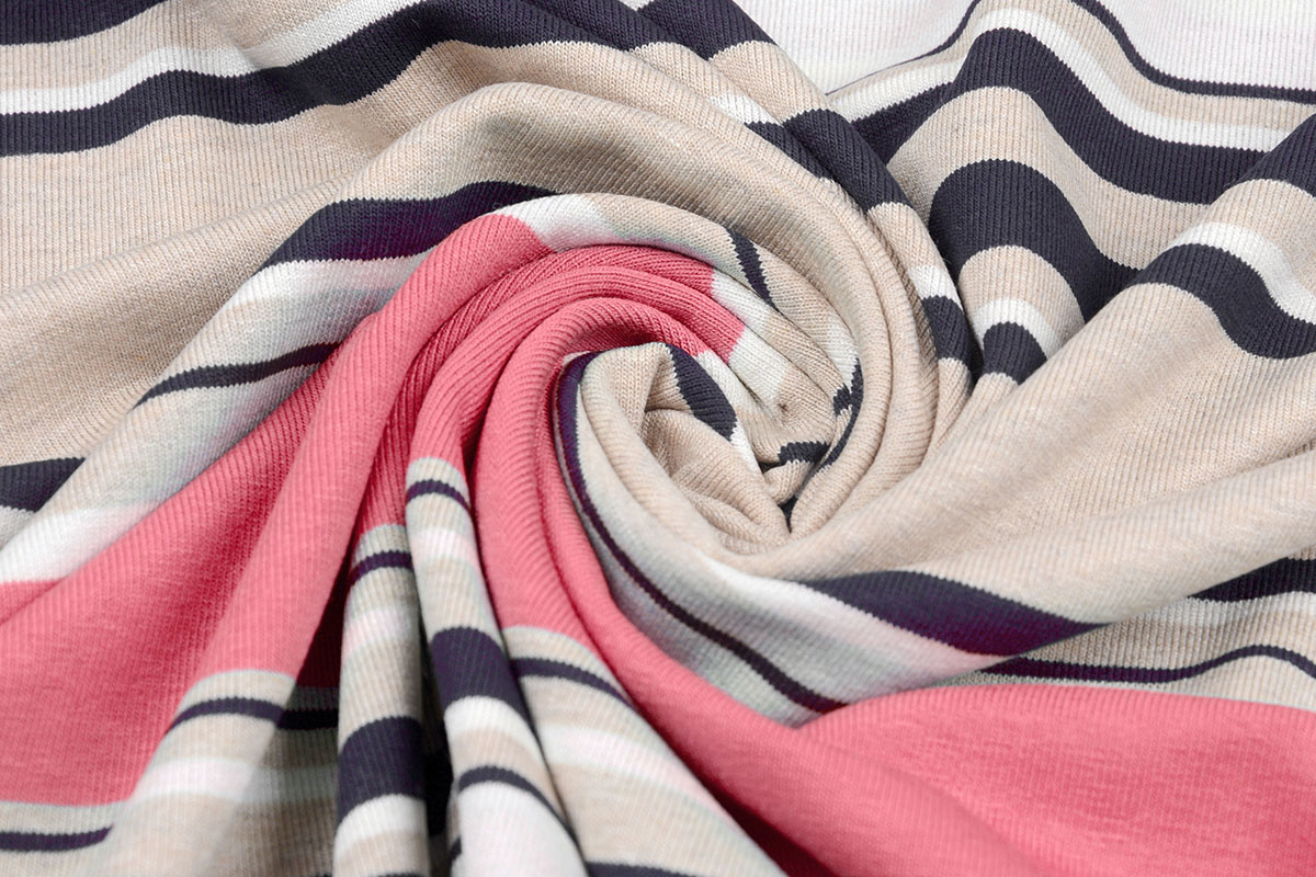 Viscose Jersey Strepen Koraal Roze