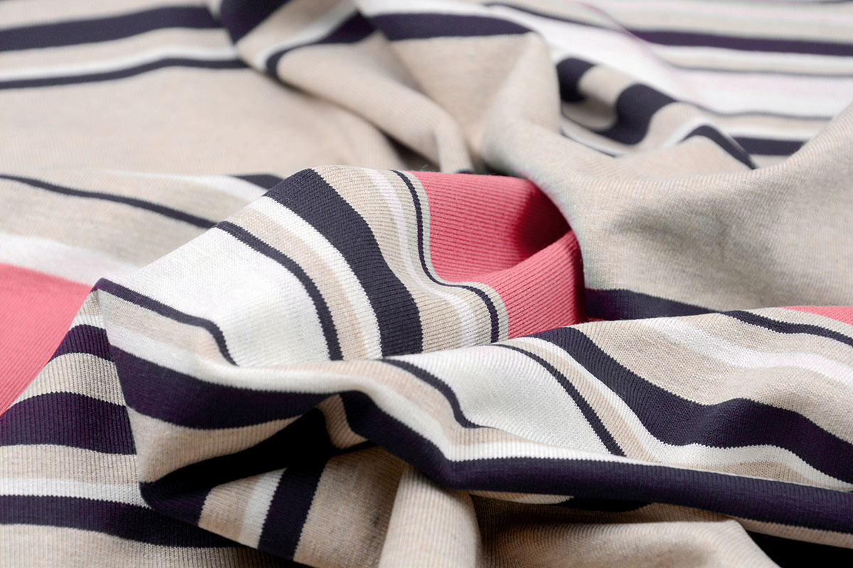 Viskose Jersey Streifen Coral Pink