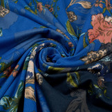 Lycra Tricot Simmer Flowery Tweekleurig Blauw