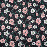 Blouse fabric Eksepi Blümen Schwarz