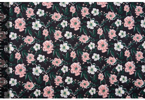 Blouse Fabric Eksepi Flowers Black