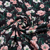 Blouse Fabric Eksepi Flowers Black