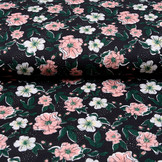 Blousestof Eksepi Bloemen Zwart