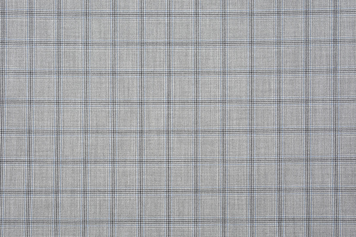 Stretch Gabardine Tartan Grey