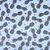 Mi & Joe Cotton Jersey Ananas 	Glitter Licht blauw melange