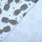 Mi & Joe Cotton Jersey Ananas 	Glitter Licht blauw melange