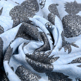 Mi & Joe Cotton Jersey Ananas 	Glitter Licht blauw melange