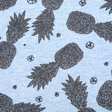 Mi & Joe Cotton Jersey Ananas 	Glitter Licht blauw melange