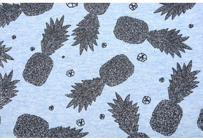 Mi & Joe Cotton Jersey Pineapple Glitter Light blue melange