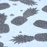 Mi & Joe Cotton Jersey Ananas 	Glitter Licht blauw melange