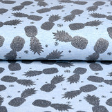 Mi & Joe Cotton Jersey Ananas 	Glitter Licht blauw melange