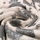 Mi & Joe Cotton Jersey Ananas Glitter Beige melange