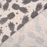 Mi & Joe Cotton Jersey Ananas Glitter Beige melange