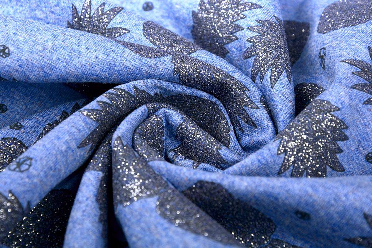 Mi & Joe Cotton Jersey Ananas Glitter Donker jeans melange