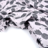 Mi & Joe Cotton Jersey Ananas Glitter Lila Melange