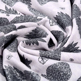 Mi & Joe Cotton Jersey Ananas Glitter Lila Melange