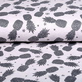 Mi & Joe Cotton Jersey Ananas Glitter Lila Melange