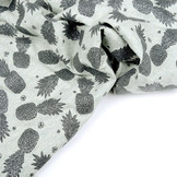 Mi & Joe Cotton Jersey Ananas Glitter Oud Groen melange