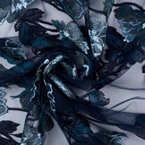 Gestickte Spitze Blau