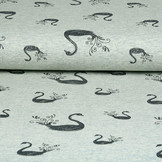 Mi & Joe Baumwolljersey Schwan Glitzer Altgrün Melange