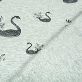 Mi & Joe Baumwolljersey Schwan Glitzer Altgrün Melange