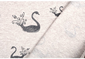 Mi & Joe Cotton Jersey Swan Glitter Beige melange