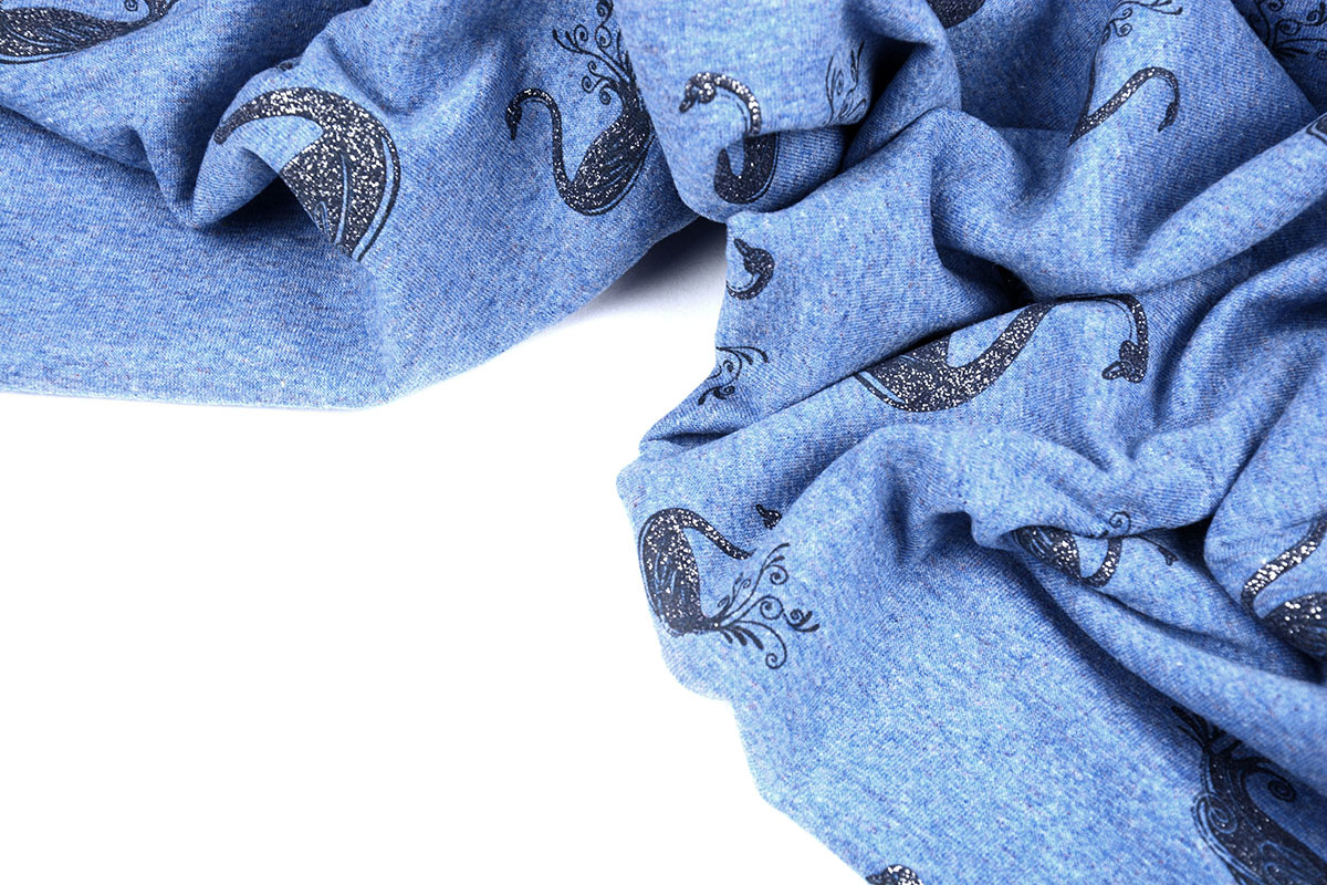 Mi & Joe Cotton Jersey Swan Glitter Dark jeans melange