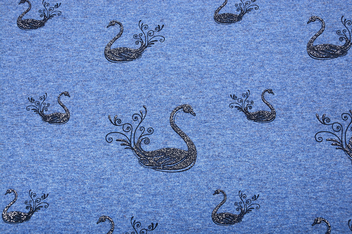 Mi & Joe Cotton Jersey Swan Glitter Dark jeans melange