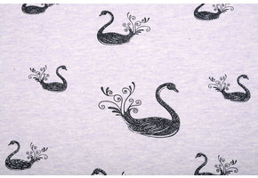 Mi & Joe Cotton Jersey Swan Glitter Lilac Melange