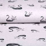 Mi & Joe Cotton Jersey Swan Glitter Lilac Melange