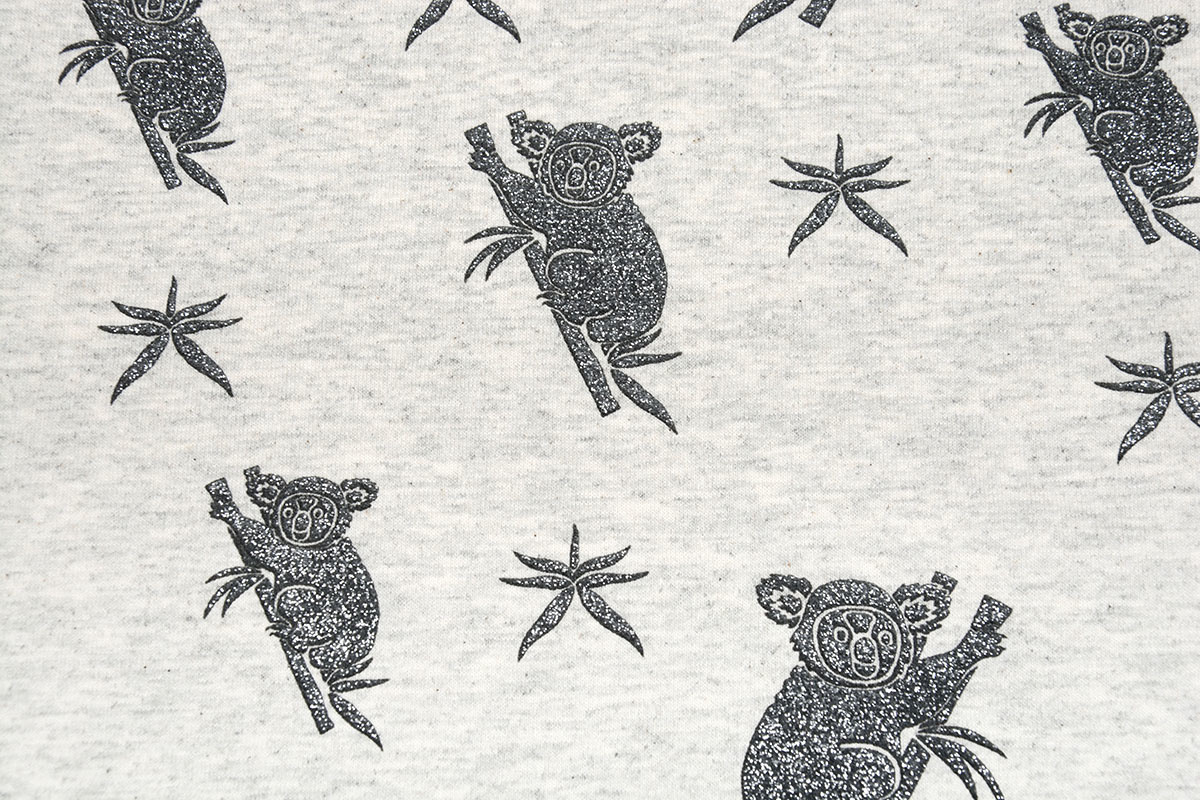 Mi & Joe Cotton Jersey Koala Glitter Creme Melange