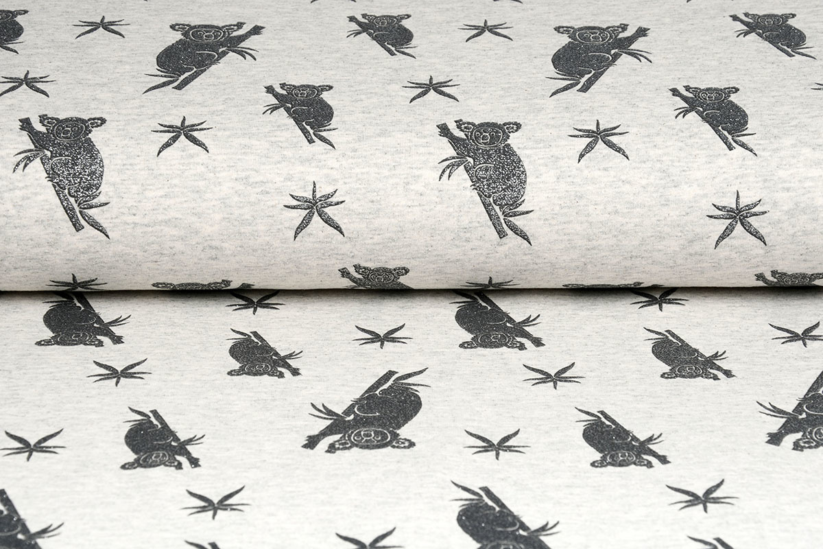Mi & Joe Cotton Jersey Koala Glitter Creme Melange