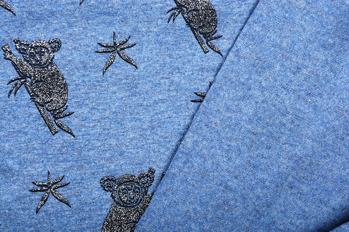 Mi & Joe Cotton Jersey Koala Glitter Dark jeans melange