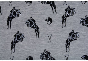 Mi & Joe French Terry Jumping Horse Grey Melange