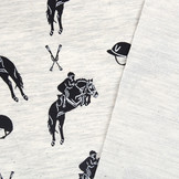 Mi & Joe French Terry Jumping Horse Creme Melange