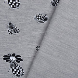 Mi & Joe French Terry Marienkäfer mit Blume Grau Melange