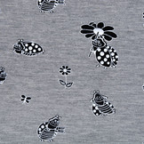 Mi & Joe French Terry Lady Bug with a flower Grey Melange