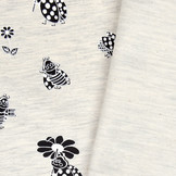 Mi & Joe French Terry Marienkäfer mit Blume Creme Melange