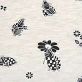 Mi & Joe French Terry Lieveheersbeestje met bloem Creme Melange